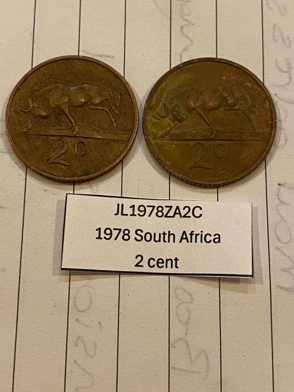 1978 South Africa 2 cent - BID PER COIN