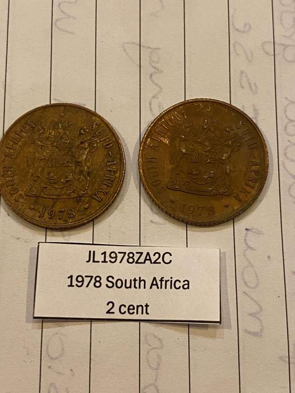 1978 South Africa 2 cent - BID PER COIN