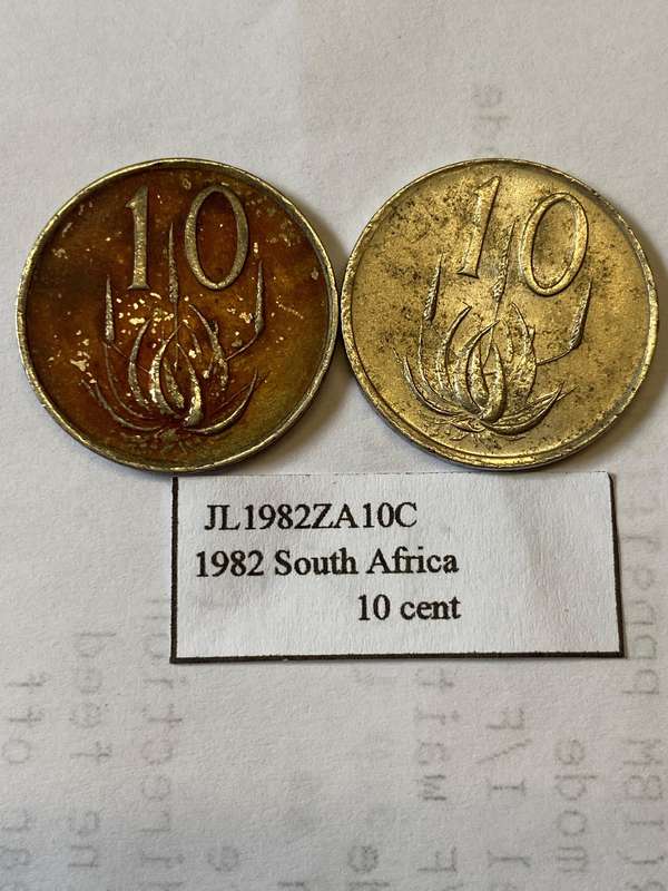 1982 South Africa 10 cent - BID PER COIN
