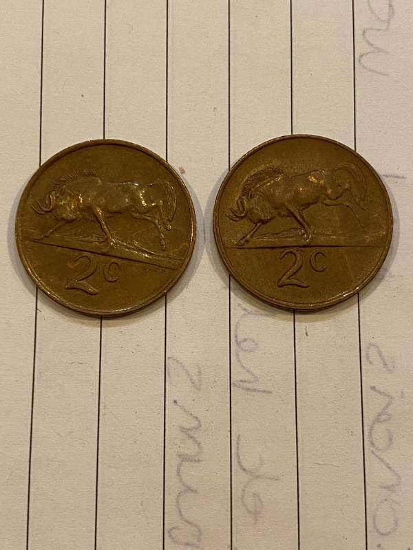 1982 South Africa 2 cent - BID PER COIN