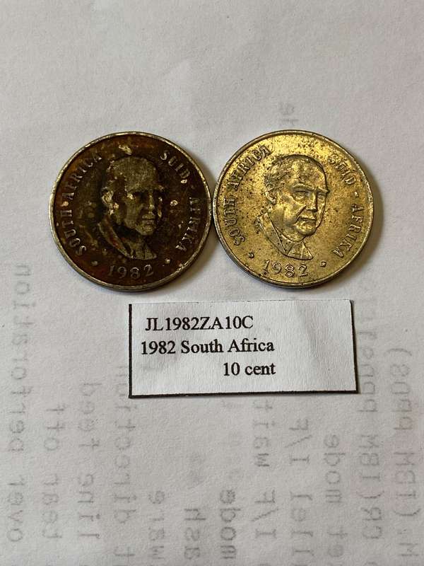 1982 South Africa 10 cent - BID PER COIN