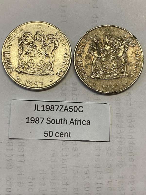 1987 South Africa 50 cent - BID PER COIN