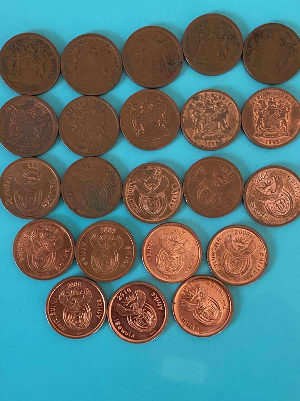 1990 to 2011 5 cent South Africa (Missing 2000 OCOA) - BID PER COLLECTION