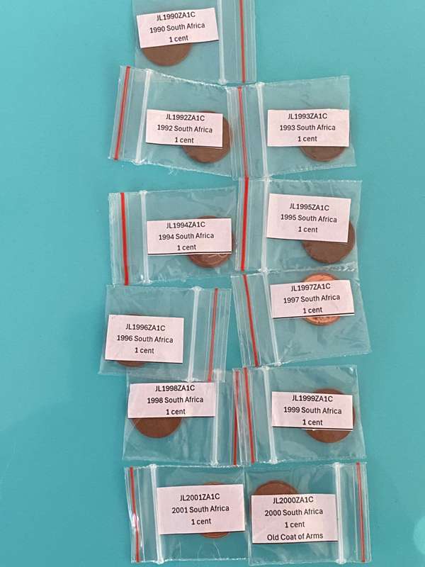 1990 to 2001 1 cent collection ( missing 1991) - BID PER COLLECTION