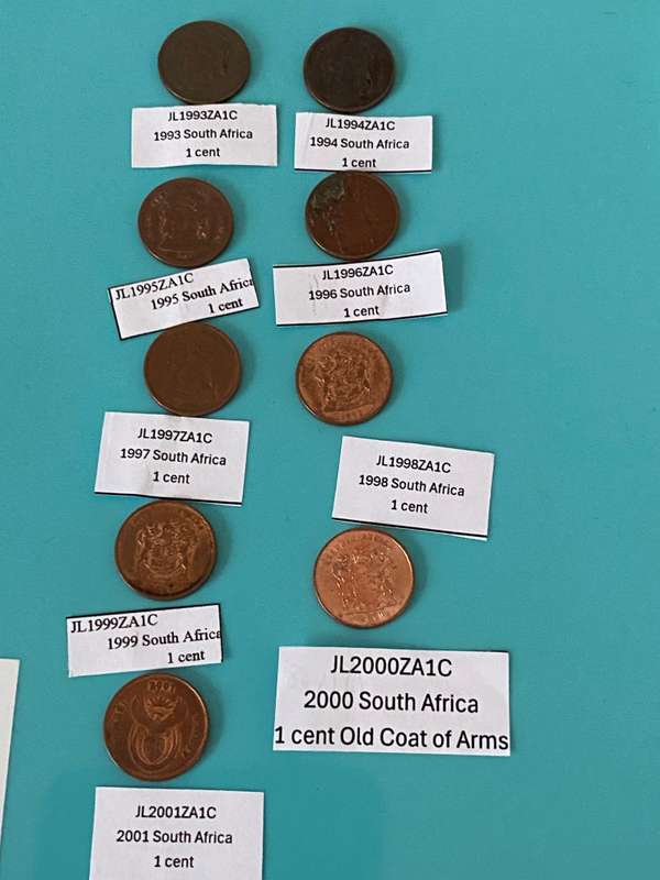 1993 to 2001 1 cent collection - BID PER COLLECTION
