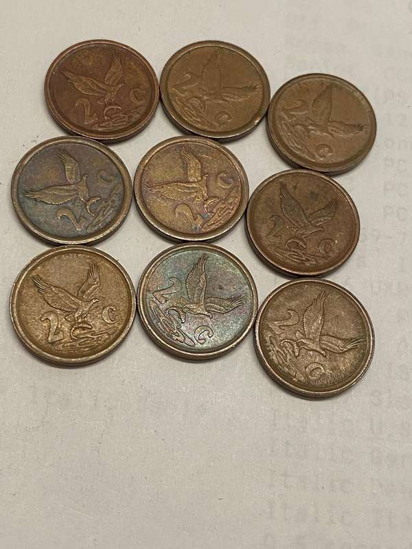 1994 South Africa 2 cent - BID PER COIN