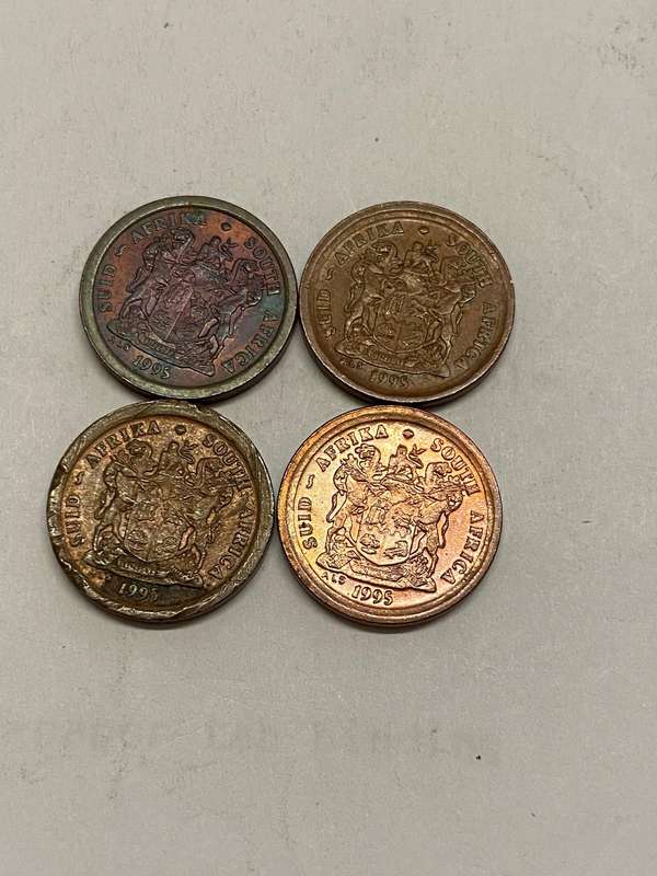 1995 South Africa 2 cent - BID PER COIN