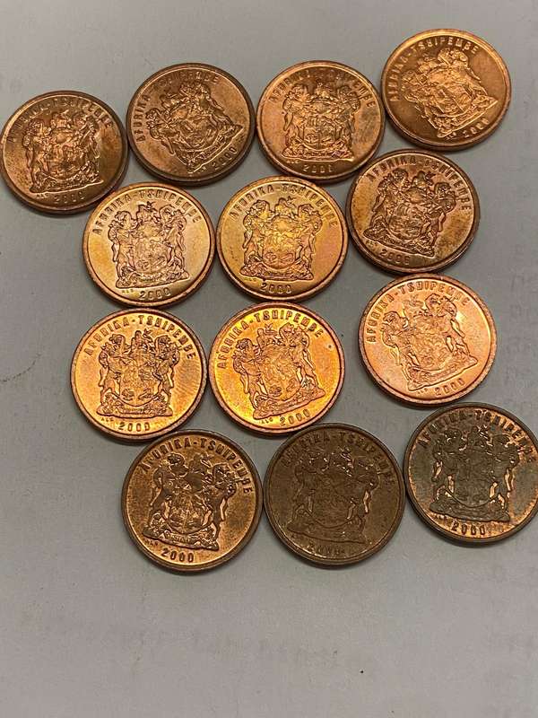 2000 South Africa 2 cent OLD COAT OF ARMS - BID PER COIN