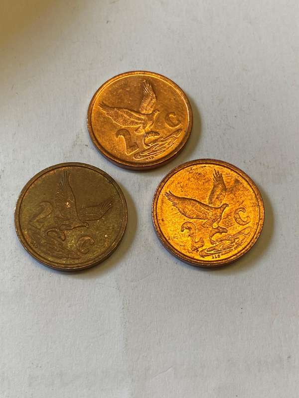 2001 South Africa 2 cent - BID PER COIN