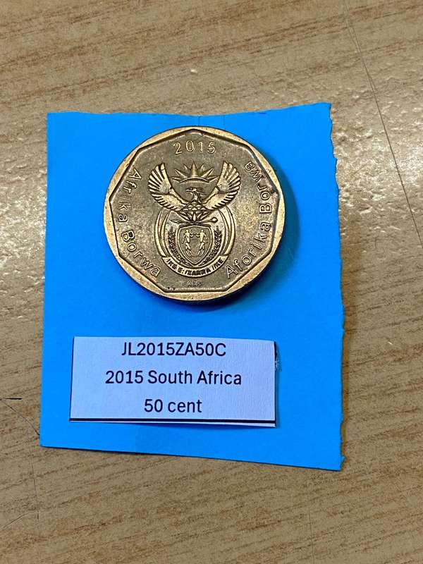 2015 South Africa 50 cent - BID PER COIN