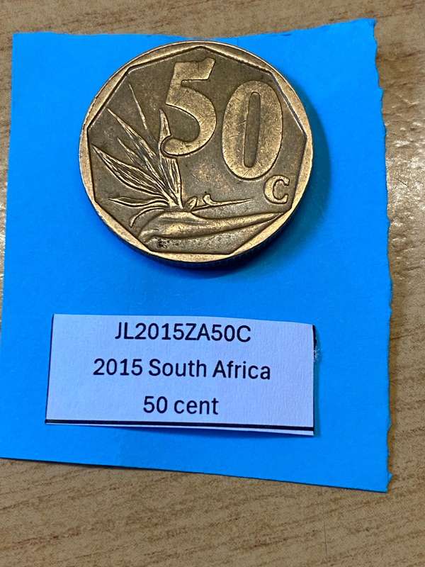 2015 South Africa 50 cent - BID PER COIN