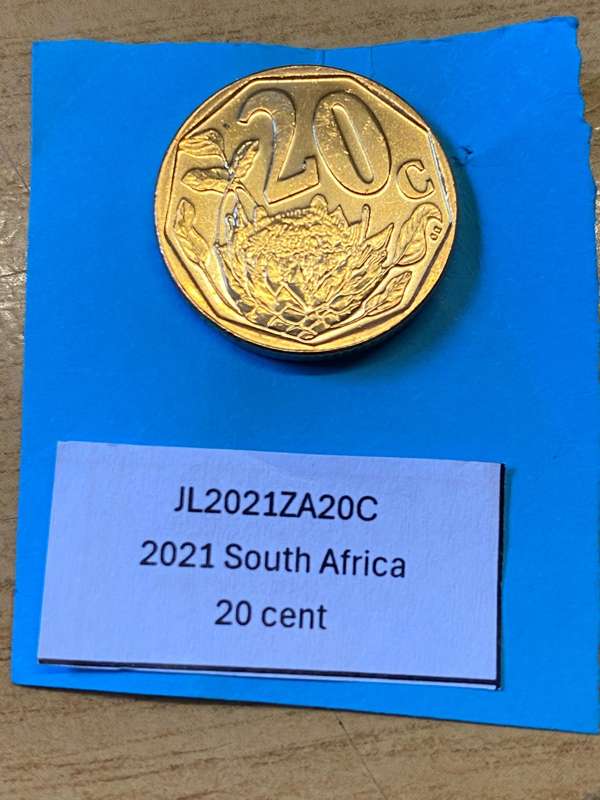 2021 South Africa 20 cent - BID PER COIN