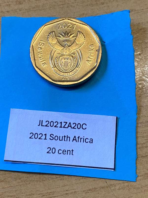 2021 South Africa 20 cent - BID PER COIN