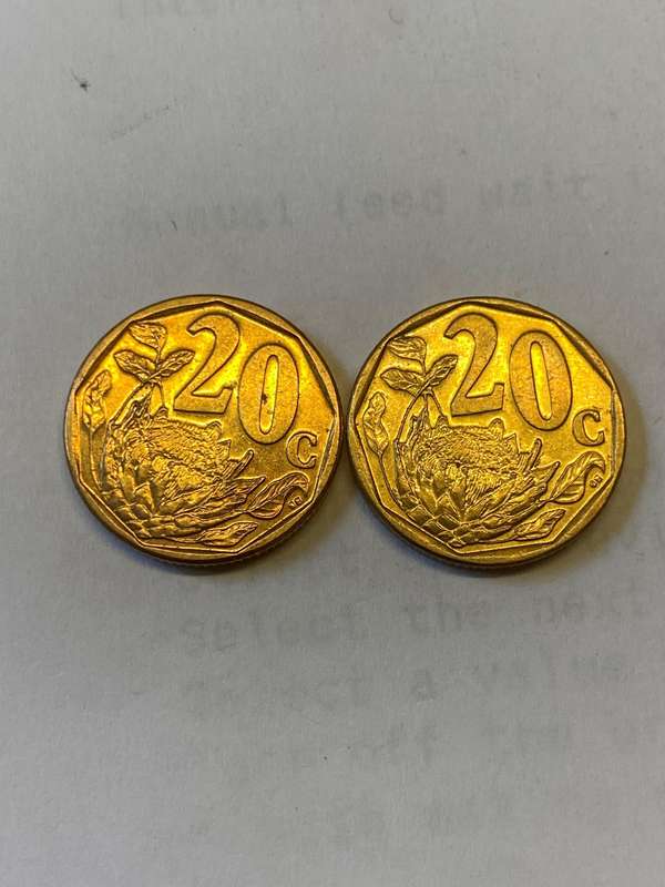 2021 South Africa 20 cent - BID PER COIN