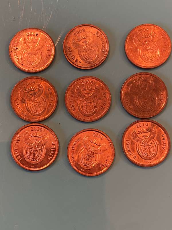 2002 to 2010 5 cent South Africa - BID PER COLLECTION