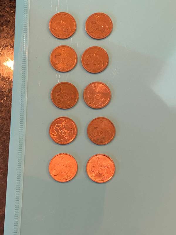 1990 to 1999 5 cent South Africa - BID PER COLLECTION