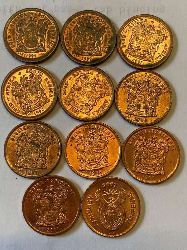 Lot of x11 republic 2c coins (1991-2001) BID PER COLLECTION