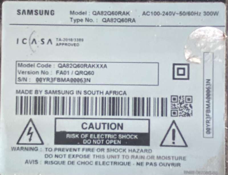 Samsung Tv Genuine Samsung Power Button/IR Sensor Board BN64-04042EAU