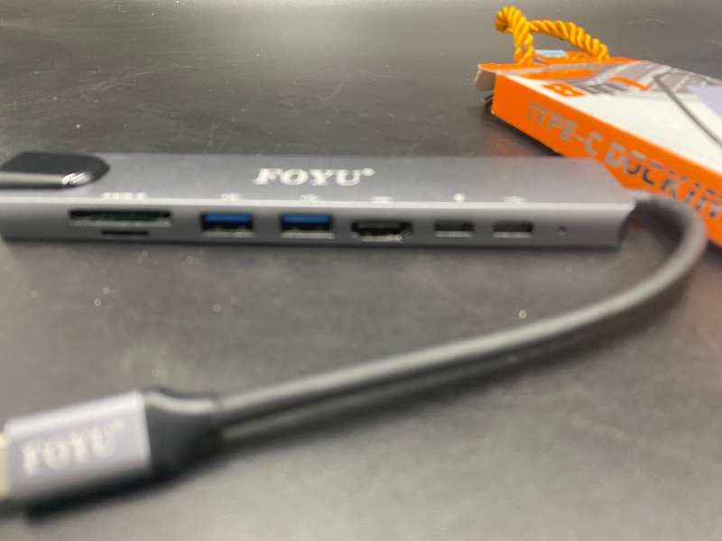 FOYU 8 in 1 USB C Hub Type C Adapter with HDTV/PD/2USB/TC/SD/TF/RJ45 (B3442)