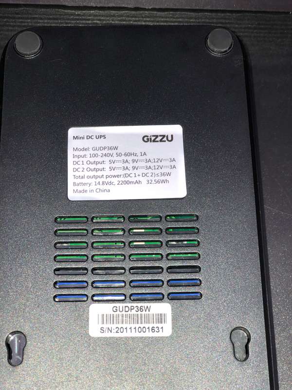 Gizzu GUDP36W Black 8800mAh Mini Dual DC UPS