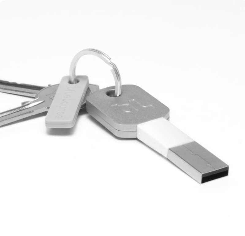 Bluelounge Kii Short USB to Lightning/USB Key chain Charge/Sync Cable