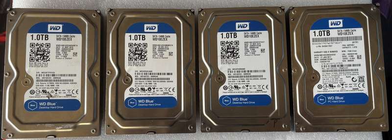 4 x 1TB WD Blue Hard Drives