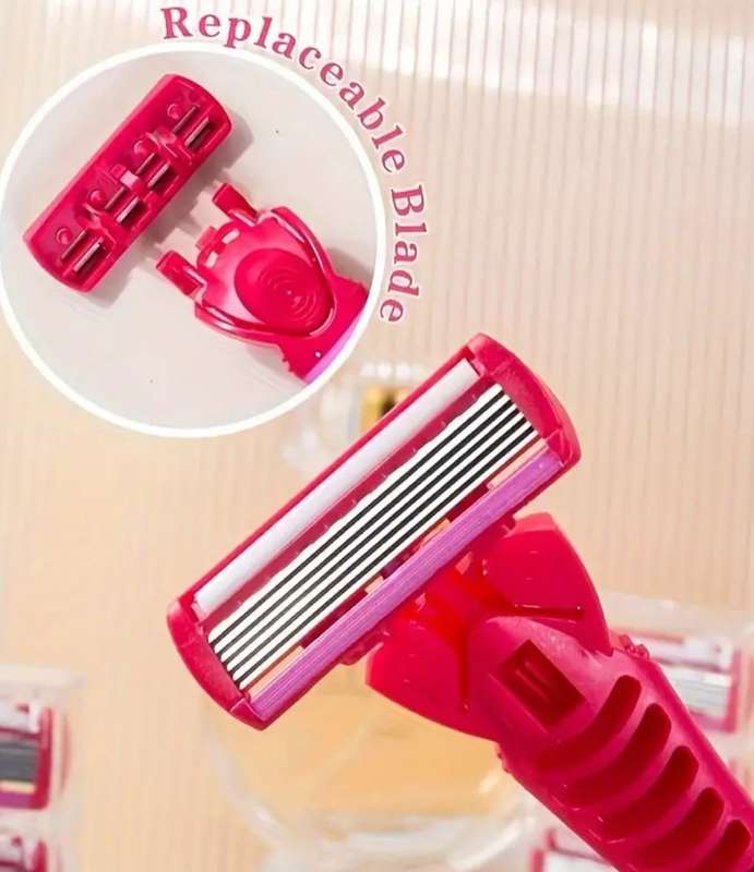 Manual 6-layers Blade Body Hair Razor For Women Plus 18 Blades