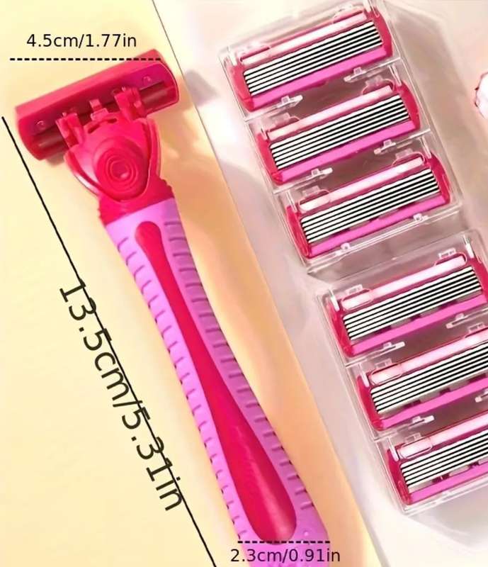 Manual 6-layers Blade Body Hair Razor For Women Plus 18 Blades
