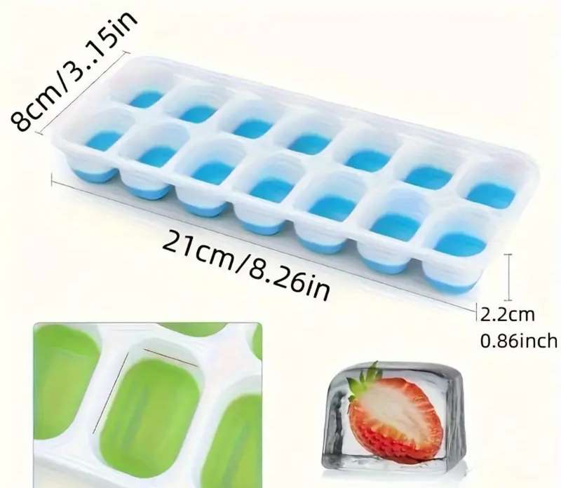 4-Piece Silicone Ice Cube Trays: Multifunctional Household Molds with Removable Lids