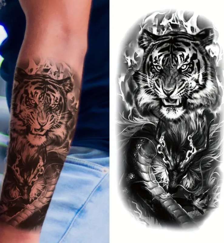 Half Arm Temporary Tattoo Stickers