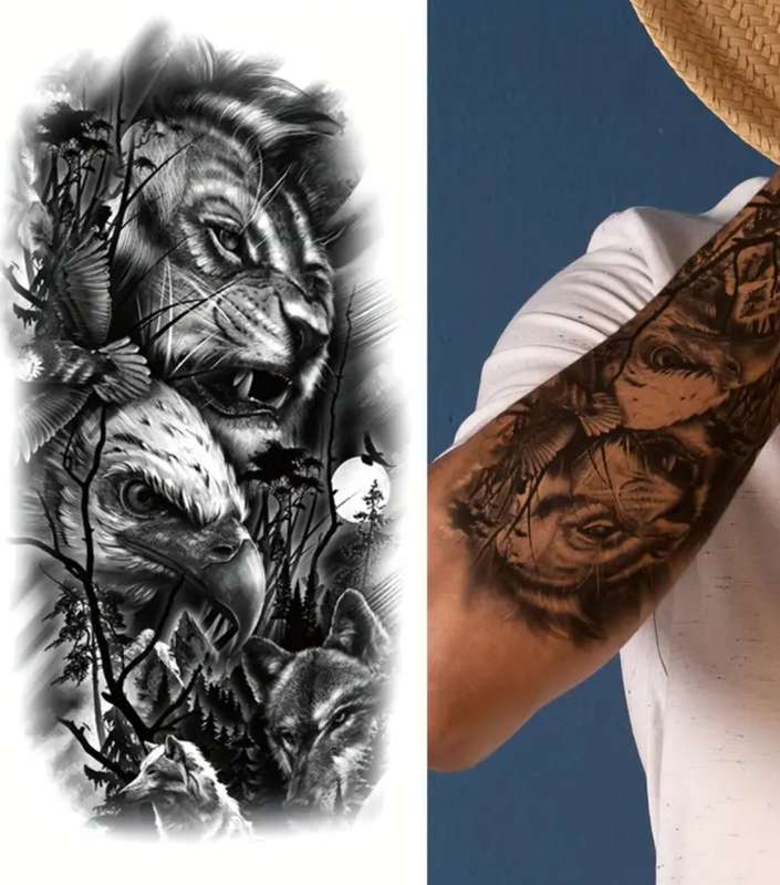 Half Arm Temporary Tattoo Stickers