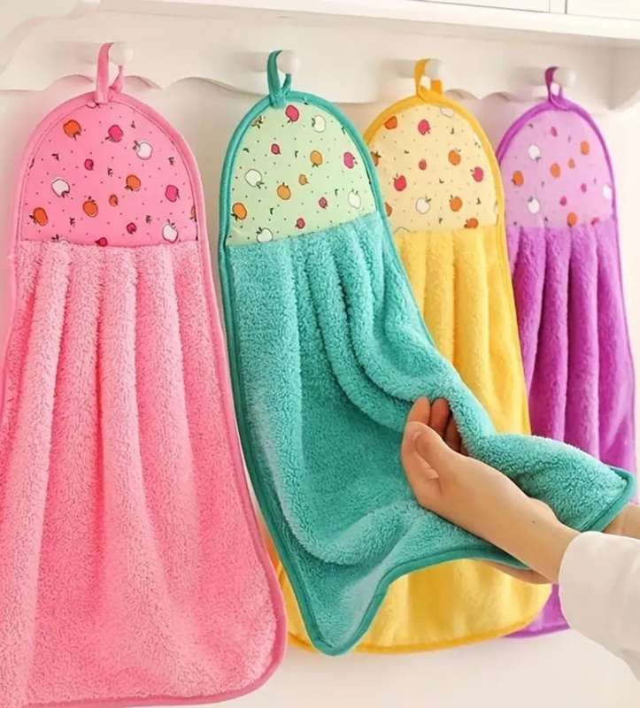 3pcs of Coral Fleece Microfiber Hand Towels, Super Absorbent, Kitchen Cleaning Cloths