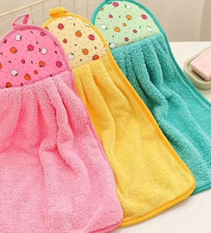 3pcs of Coral Fleece Microfiber Hand Towels, Super Absorbent, Kitchen Cleaning Cloths