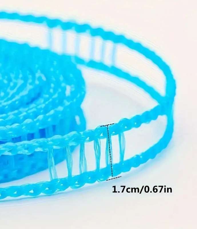 3Pc Clothesline, Hanging Rope, Thick Portable Clotheslines 10m/8m/5m - 1 x Pink, 2 x Blue