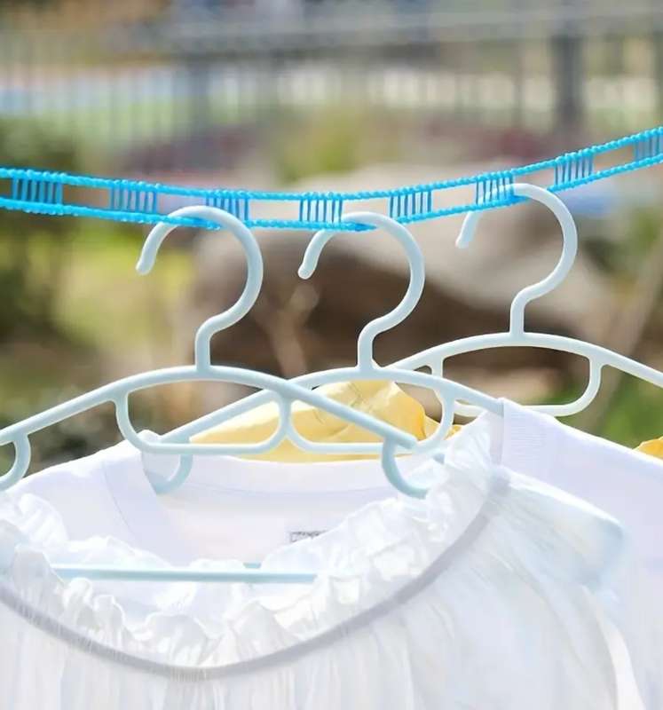 3Pc Clothesline, Hanging Rope, Thick Portable Clotheslines 10m/8m/5m - 1 x Pink, 2 x Blue
