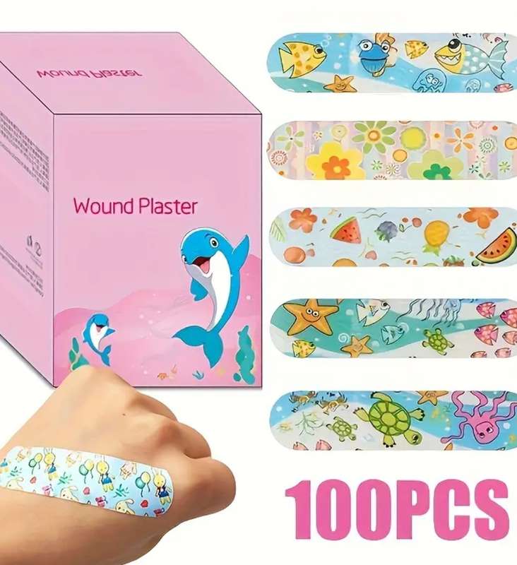 100PCS Cartoon Adhesive Bandages