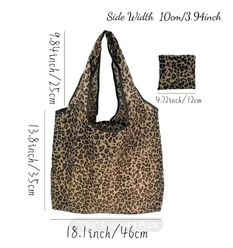 1pc Reusable, Foldable Polyester Shopping Bag with Compact Pouch