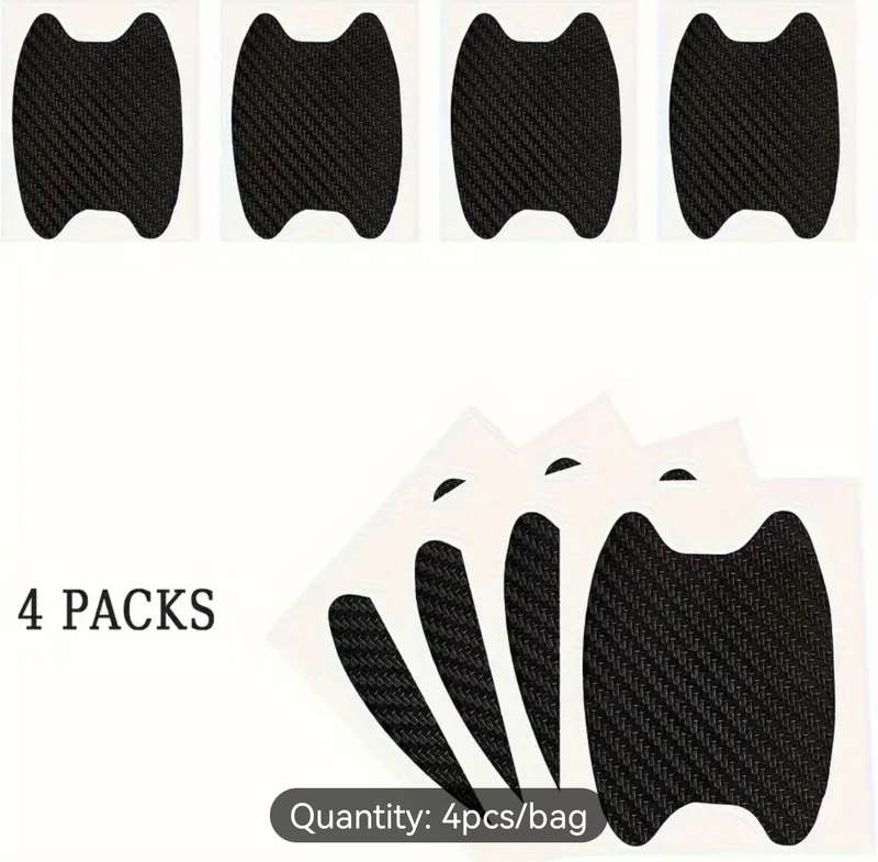 4pcs Carbon Fiber Door Handle Protector Stickers