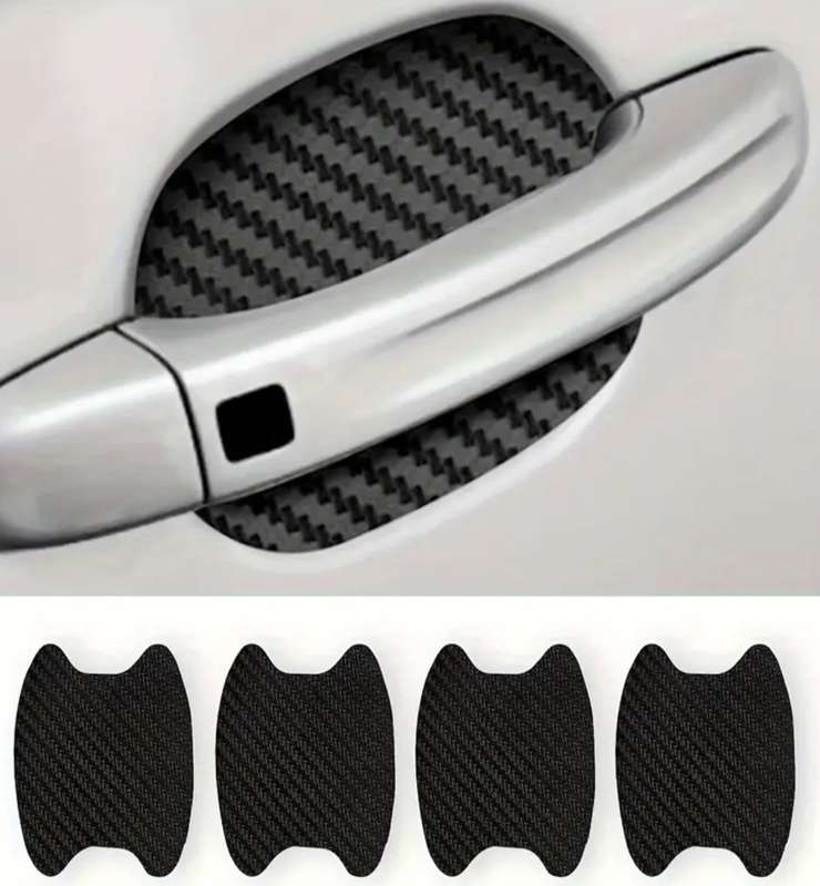 4pcs Carbon Fiber Door Handle Protector Stickers