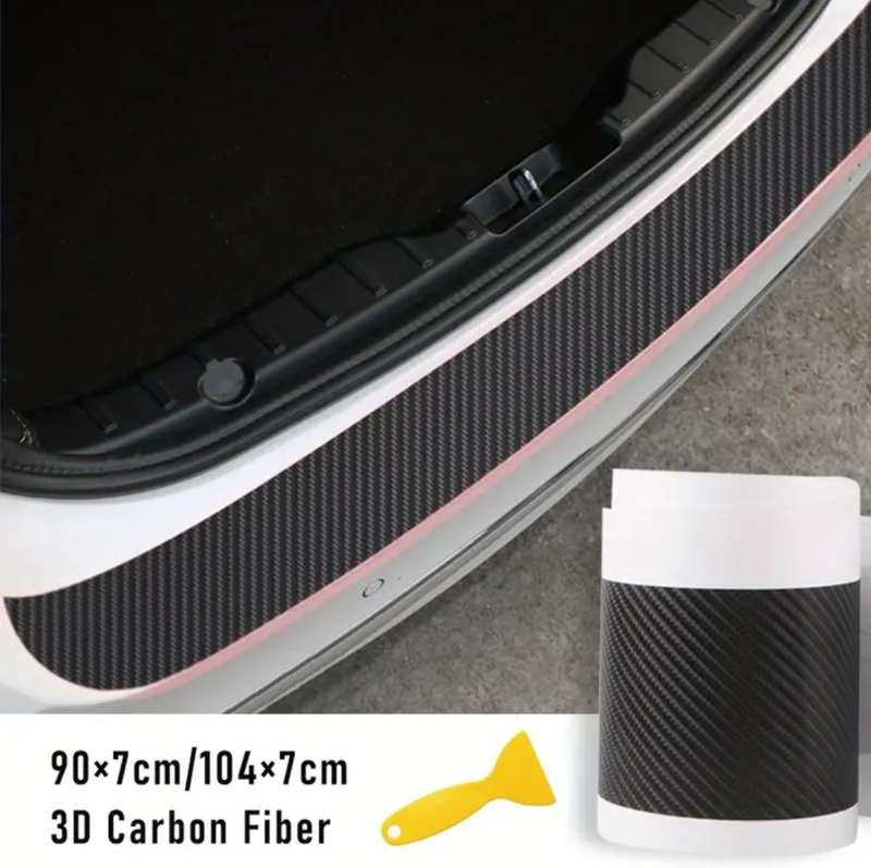 PVC 3D Carbon Fiber Rear Trunk Protector Sticker