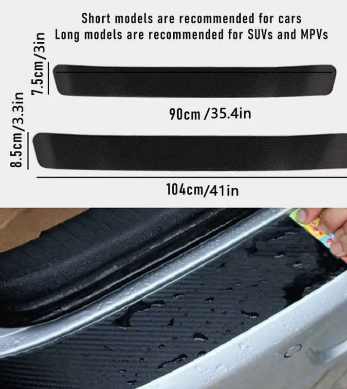 PVC 3D Carbon Fiber Rear Trunk Protector Sticker