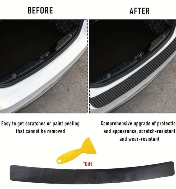 PVC 3D Carbon Fiber Rear Trunk Protector Sticker