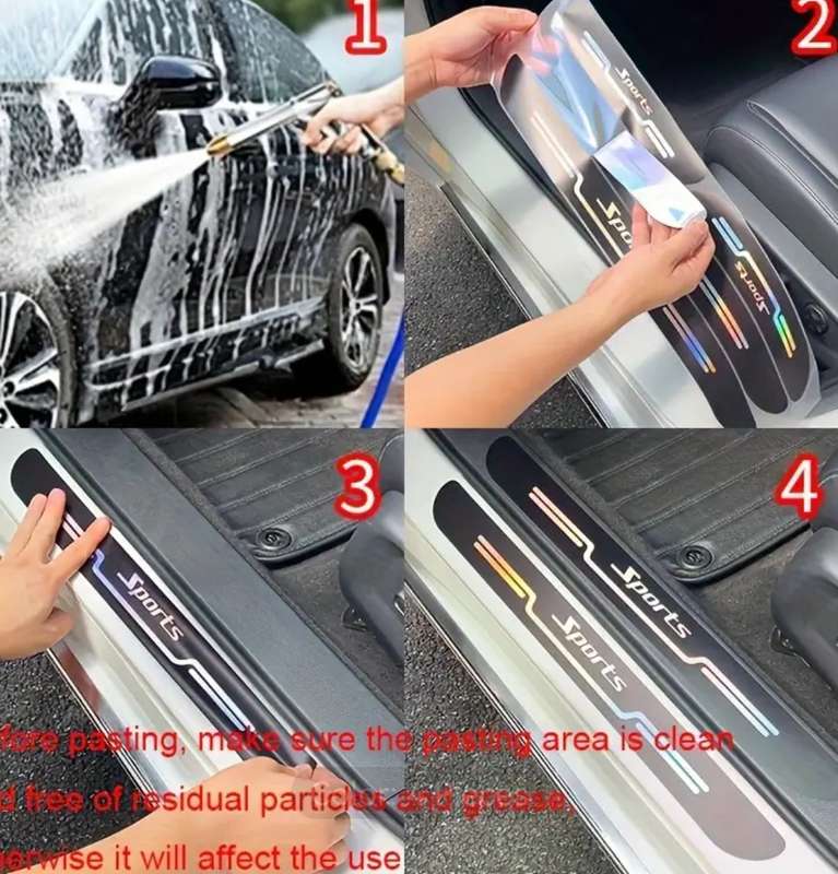 4pcs Set Laser Cut Car Threshold Protection Bar