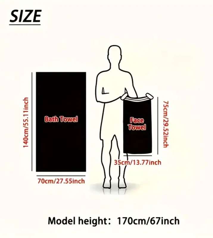 2 Pc Quick Dry Towel Set Suitable for swimming and Sweating After Exercise - Blue