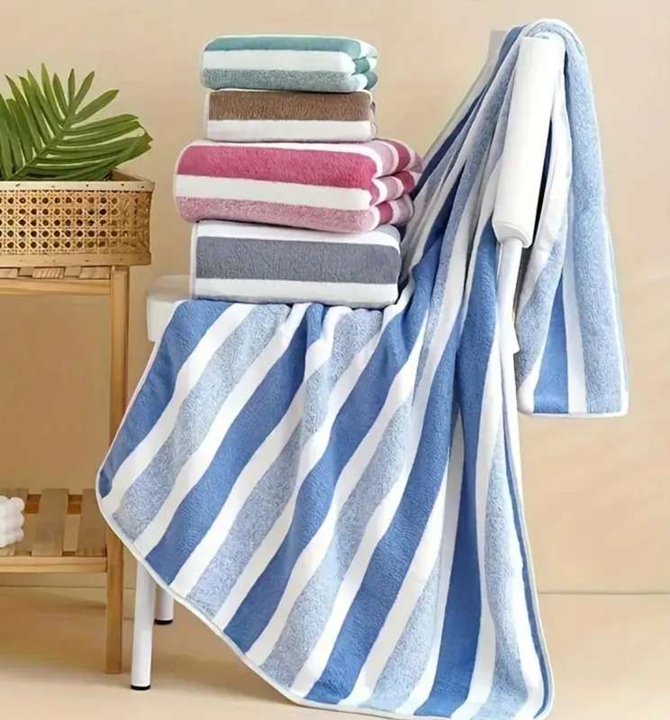 2 Pc Quick Dry Towel Set Suitable for swimming and Sweating After Exercise - Blue