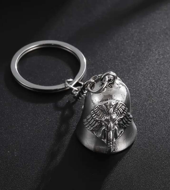 LET THIS BELL RING FOREVER! Angel Bell Motorcycle Keychain, Zinc Alloy Fashionable Keyring
