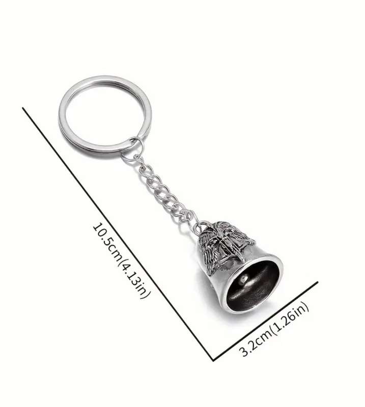 LET THIS BELL RING FOREVER! Angel Bell Motorcycle Keychain, Zinc Alloy Fashionable Keyring