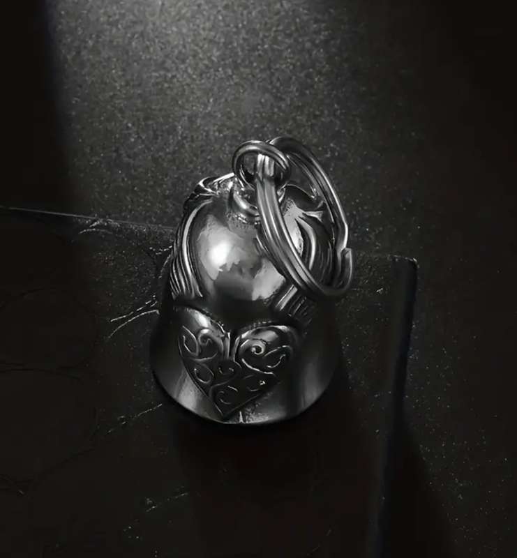 LET THIS BELL RING FOREVER! Wind Angel Wings Love Bell Pendant Motorcycle Riding Amulet Keyring