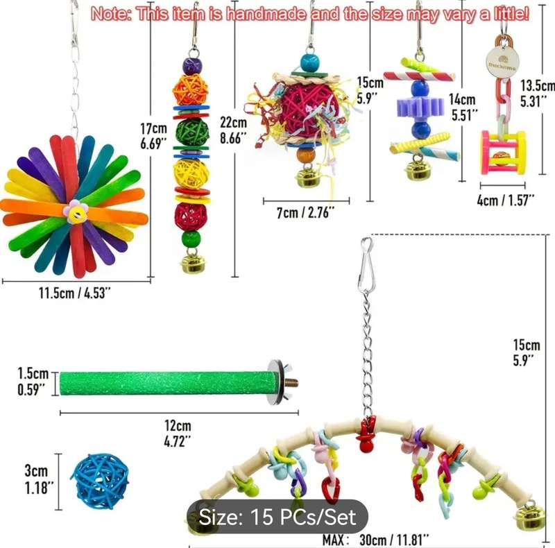 15pcs Vibrant Bird Playset