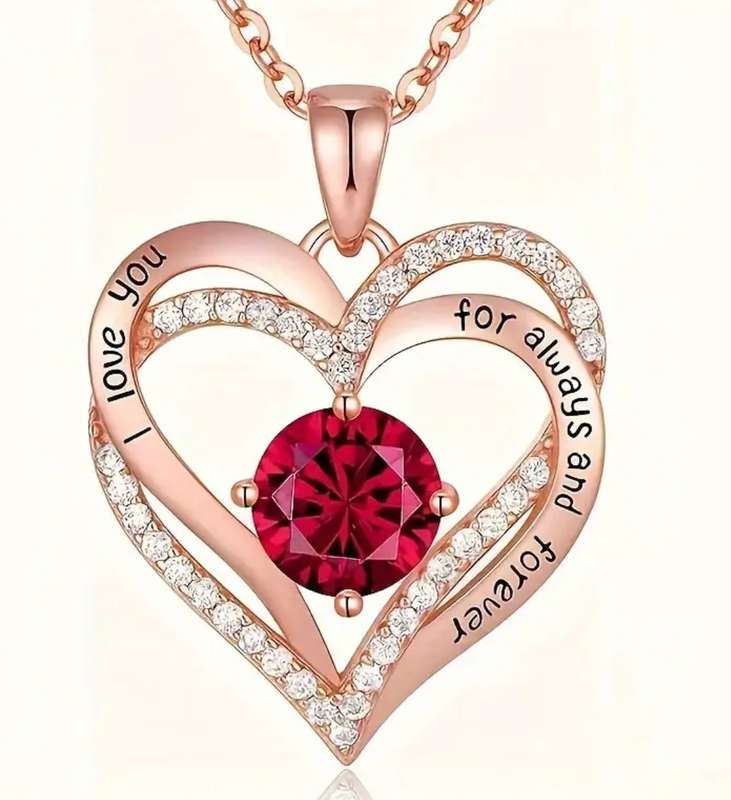 Elegant Preserved Red Rose and Heart-Shaped Pendant Necklace Gift Set for Her